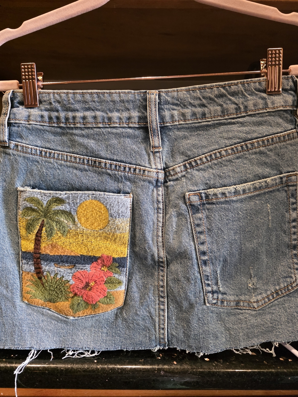 Altar'd State Charley Tropical Denim Skirt - Picture 5 of 7